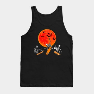 Skateboarding Skeletons Skeleton Skater Boys Halloween Tank Top